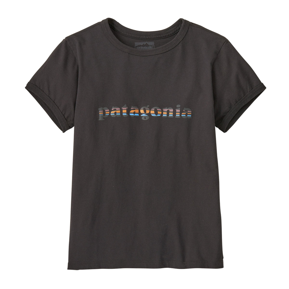 ウィメンズ・'73 テキスト・ロゴ・オーガニック・リンガー・ティー