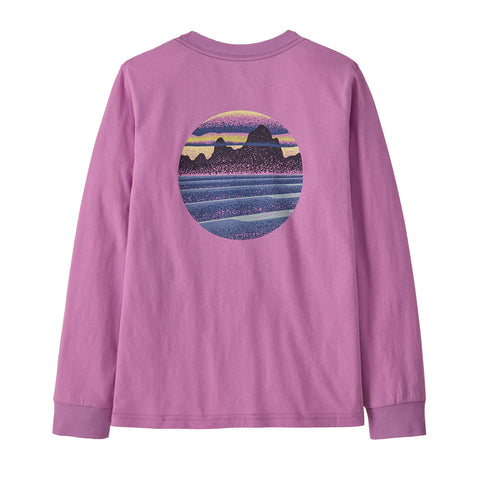 キッズ・ロングスリーブ・スカイライン・ステンシル・Tシャツ