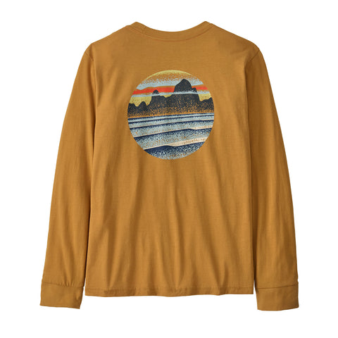 キッズ・ロングスリーブ・スカイライン・ステンシル・Tシャツ