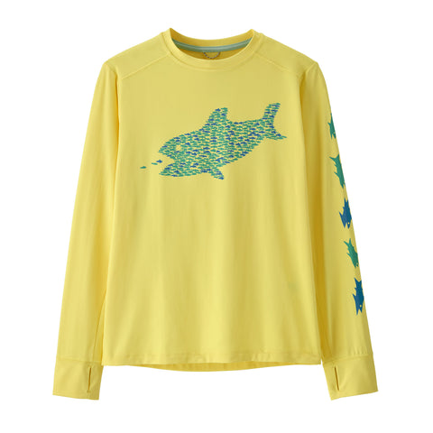 【UPF40+ 吸湿速乾】キッズ・ロングスリーブ・キャプリーン・シルクウェイト・Tシャツ